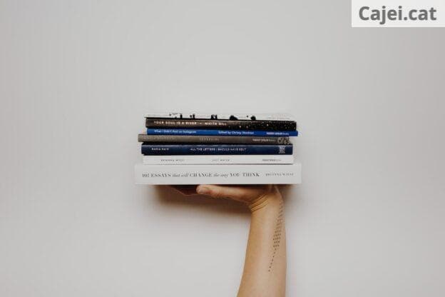 person holding pile of books